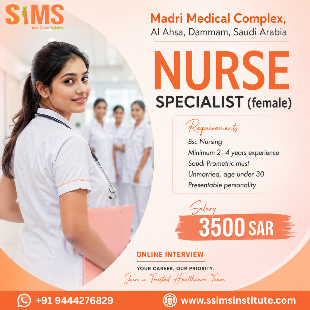 Nurse Specialist (Female) – Madri Medical Complex | Al Ahsa, Saudi Arabia — job poster